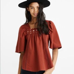 🎁Like New Madewell Women's Burgundy/Cream Blouse #AD683 -XXS/00
